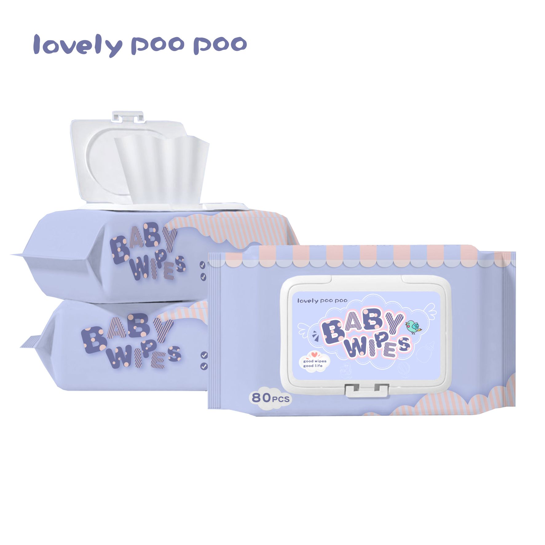 Baby Wet Wipes Lovely Poo Poo